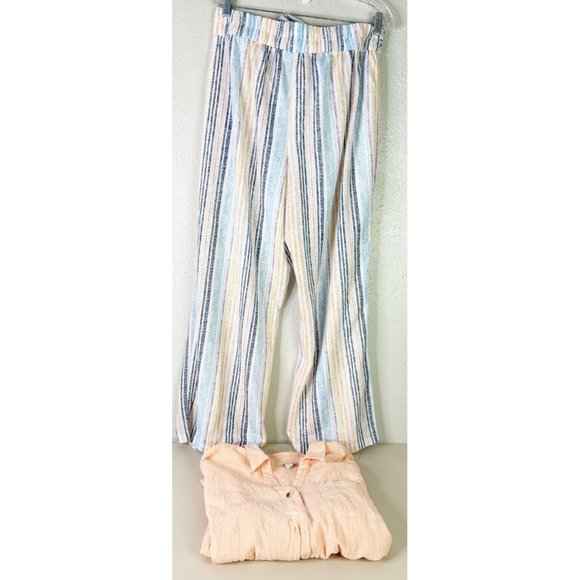 EST 1948 Plus 18/20 Spring Set-100% Cotton Collar Top/High Rise Stripe Pant EUC - Picture 2 of 14